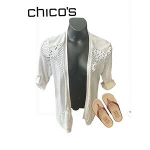 Weekends by Chico’s White Cardigan Sz. 3